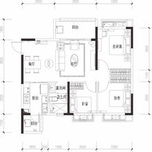 恒大西辰绿洲2期3室2厅1卫96.00平户型