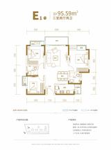 龙腾御锦城1期 3室2厅2卫 95.59平米