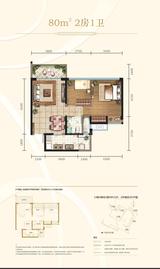 信和御龙山 2室2厅1卫 80.27平米
