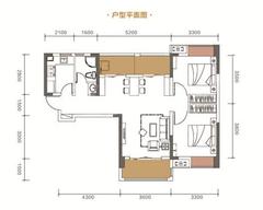 中筑西府兰庭3室2厅1卫85.00平户型