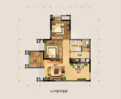 银海中心2室2厅1卫72.17平户型