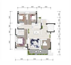 中建·望津城1期4室2厅2卫125.00平户型