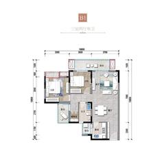 和瑞·锦府1期3室2厅1卫84.46平户型