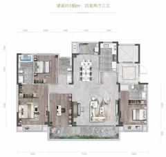 凌峰雅苑1期4室2厅3卫180.00平户型
