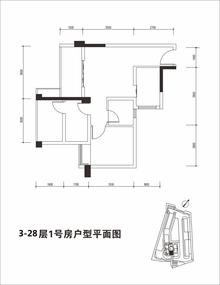 上景·东方邸1期2室2厅1卫59.95平户型
