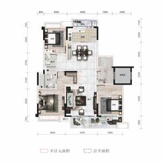 光明·蓉府1期3室2厅2卫133.92平户型