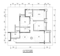 王府花园三期3室2厅2卫117.77平户型