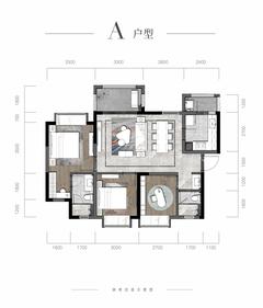 玖宸园1期3室2厅2卫105.00平户型