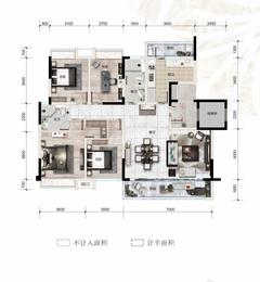 光明·蓉府1期4室2厅2卫143.80平户型