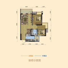 东湖郡2室2厅1卫66.45平户型