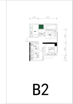 御府2室2厅1卫66.80平户型