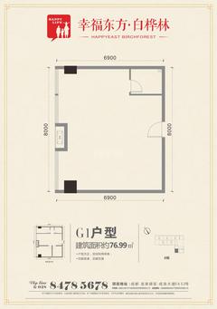 九峰时代广场(白桦林商业中心)76.99平户型