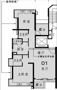 i-都会S2室2厅2卫83.44平户型