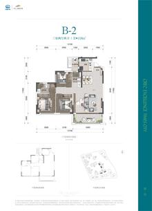 中铁卓越时代城1期3室2厅2卫88.00平户型