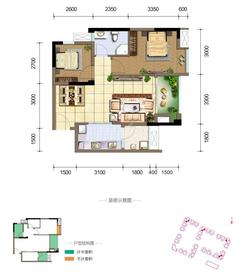 佳兆业广场2室2厅1卫63.00平户型