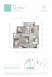 双悦学庭1期3室2厅2卫111.69平户型