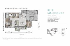 天恒壹号南院1期4室2厅2卫125.81平户型