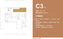 空港小院花语2室1厅1卫63.65平户型