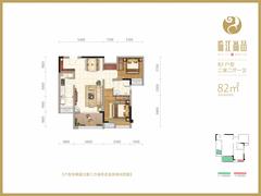 临江尚品花园1期2室2厅1卫82.00平户型
