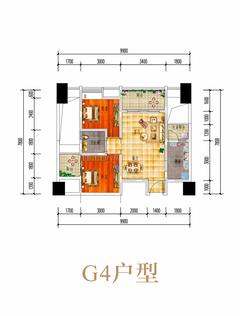 洲际亚洲湾2室2厅1卫70.97平户型