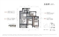 梧桐集小区1期3室2厅2卫107.00平户型
