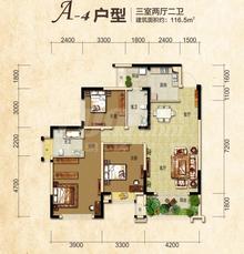 龙城国际四期3室2厅2卫116.05平户型