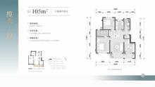 万科古翠隐秀小区1期3室2厅2卫104.97平户型