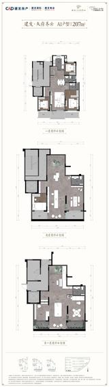 建发天府养云小区1期 3室3厅3卫 207.00平米