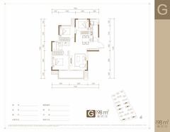 中交锦观观宸小区（中交锦观小区2期）3室2厅1卫98.00平户型