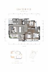 旭辉江与山苑1期 3室2厅2卫 128.00平米
