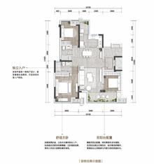 印江洲1期3室2厅2卫110.00平户型