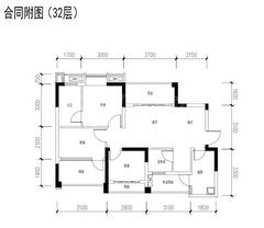 成功悦都3室2厅2卫88.99平户型