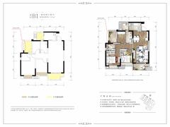 新城悦隽盛世城1期2室2厅2卫95.00平户型