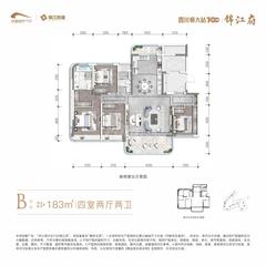 静安北苑1期4室2厅2卫183.00平户型