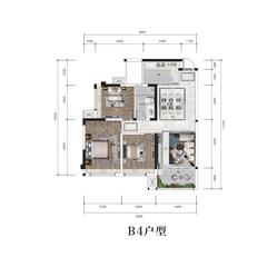 泰康誉景小区1期3室2厅1卫96.00平户型