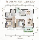 天樾龙门1期 2室1厅2卫 80.77平米