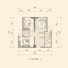 恒河广场2室1厅1卫71.39平户型
