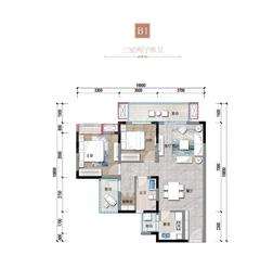 和瑞·锦府1期3室2厅1卫87.45平户型