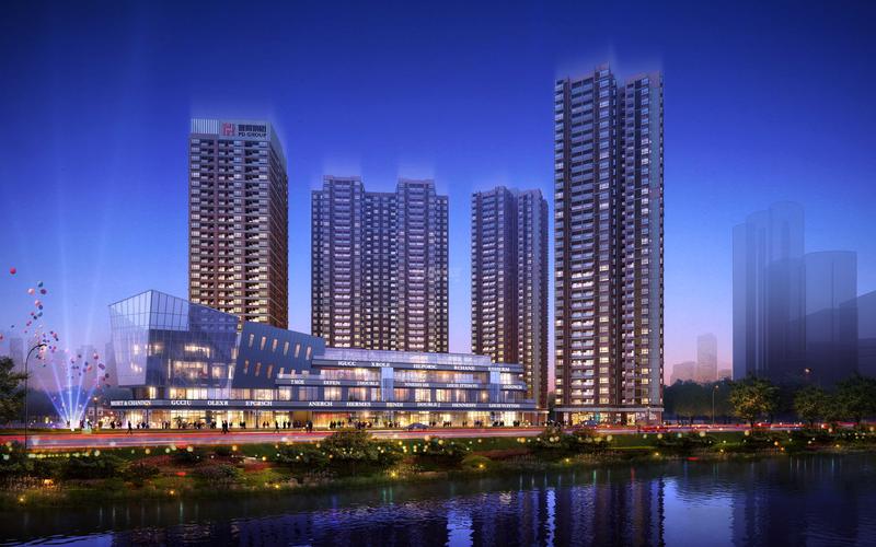 滨江夜景图