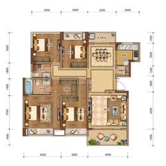 桃都四季花城4室2厅2卫137.00平户型