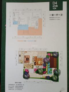 花果山翠微谷1期1室1厅1卫49.53平户型