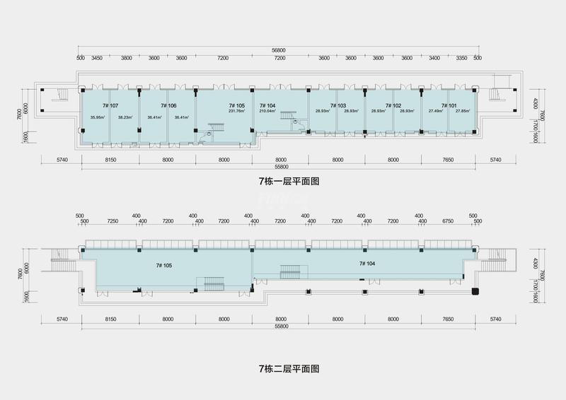 7栋一层、二层平面图
