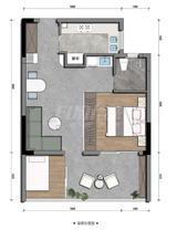 湔江云溪里小区1期 1室1厅1卫 58.00平米