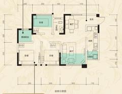 翔宇榜样家3室2厅1卫75.90平户型