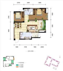 佳兆业广场2室2厅1卫69.08平户型