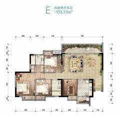 林语台（嘉裕第六洲8期）1室133.00平户型