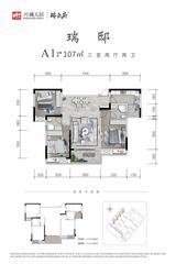 瑞云府1期 3室1厅2卫 107.00平米