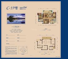 保利湖心岛2期3室2厅2卫123.00平户型