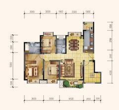 金堤学苑1期4室2厅3卫195.82平户型