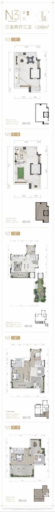 奥园麓语华庭1期3室2厅3卫248.00平户型